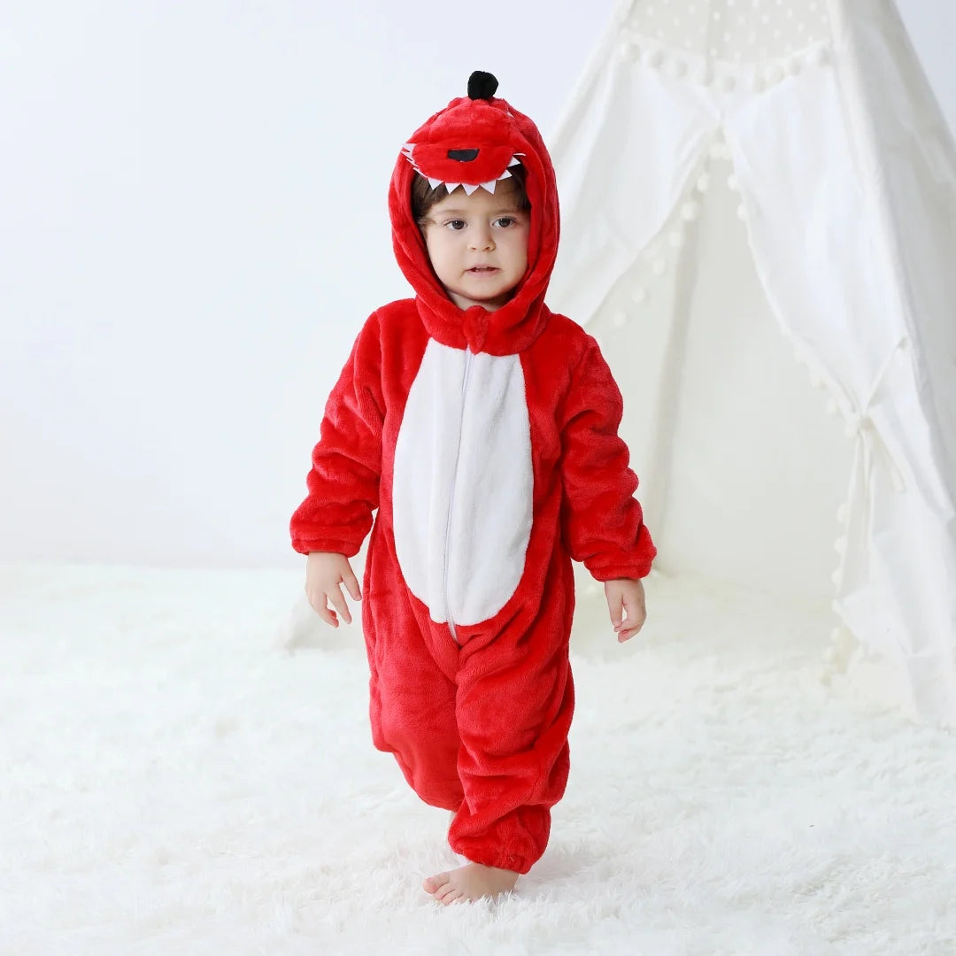 Baby Unisex Romper Kigurumi Infant Cute Stitch Dinosaur Animal Jumpsuits Newborn Cartoon Pajamas For Kids Boys Girls Christmas