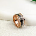 1 Piece of Niche Luxury Roman Numeral Double-Ring Titanium Steel Ring with Micro-Inlaid Zircon for Women, Suitable for Commuting and Street Style, Valentine's Day Gift