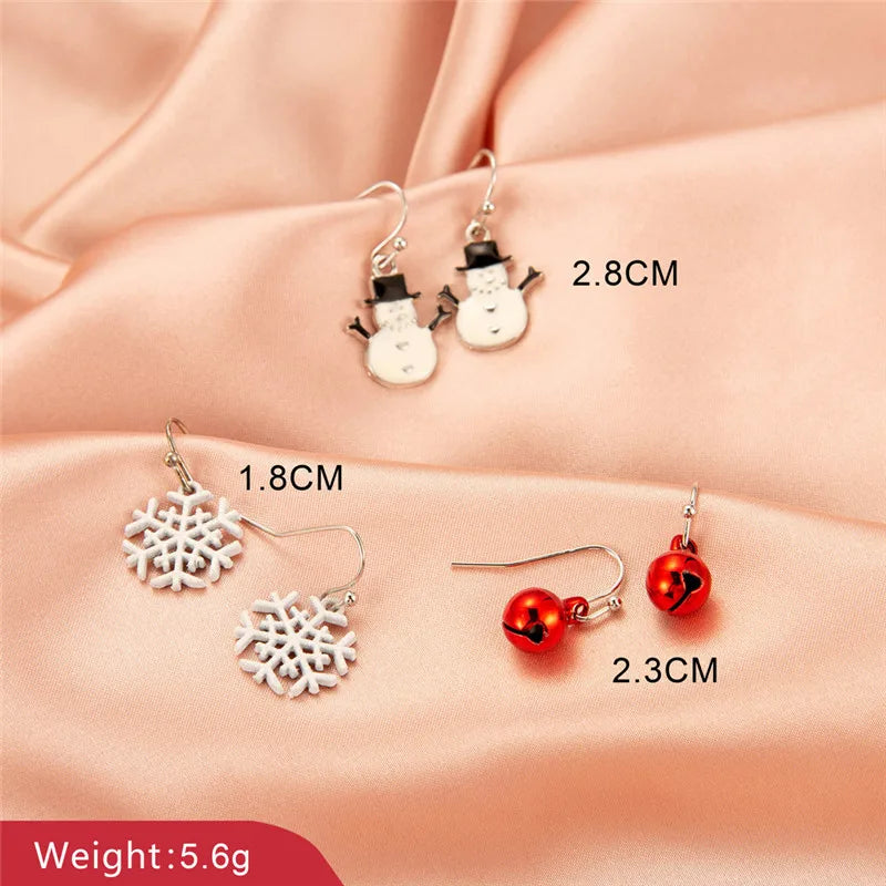 Luxury Christmas Earrings Cute Claus Snowman Tree Bell Elk Drop Earrings for Women Girls Kids Gifts 2022 Xmas Festival Jewelry