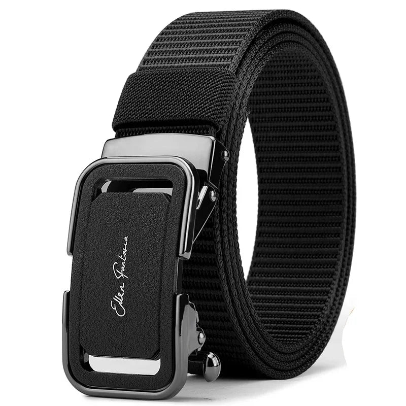 Fashion Men's Belt, Men’s Designer Belts  Alloy Automatic Buckle, Canvas Belt, Sports Belt, Large Size 110-160cm Automatic Belt