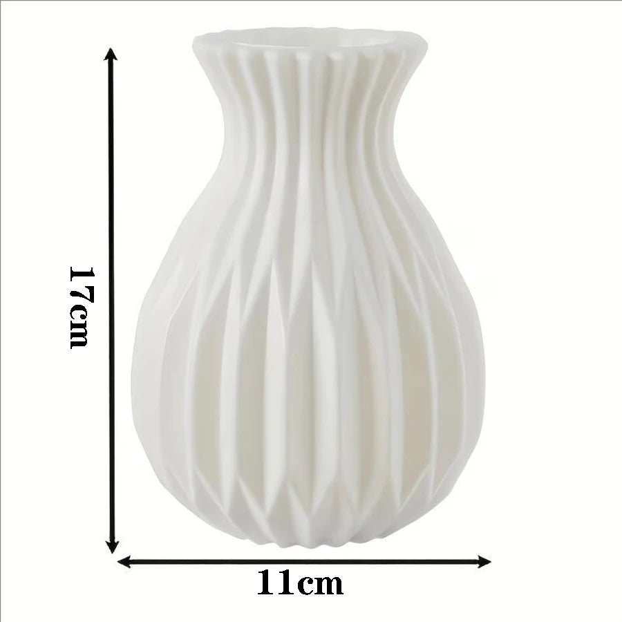 1pc Modern Style Striped Plastic Vase
