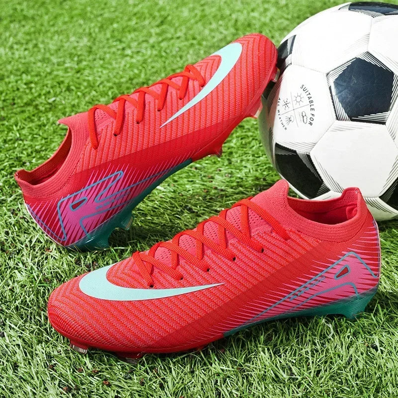 New Men Outdoor Football Boots Soccer Shoes Cleats Match Training TF/FG Grass Ankle Long Spikes Sport Hot-selling High-quality