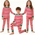 Christmas Kids Pajamas Set Red White Striped Long Sleeve Sleepwear Cute Xmas Pjs for Boys Girls Comfortable Nightwear Outfits
