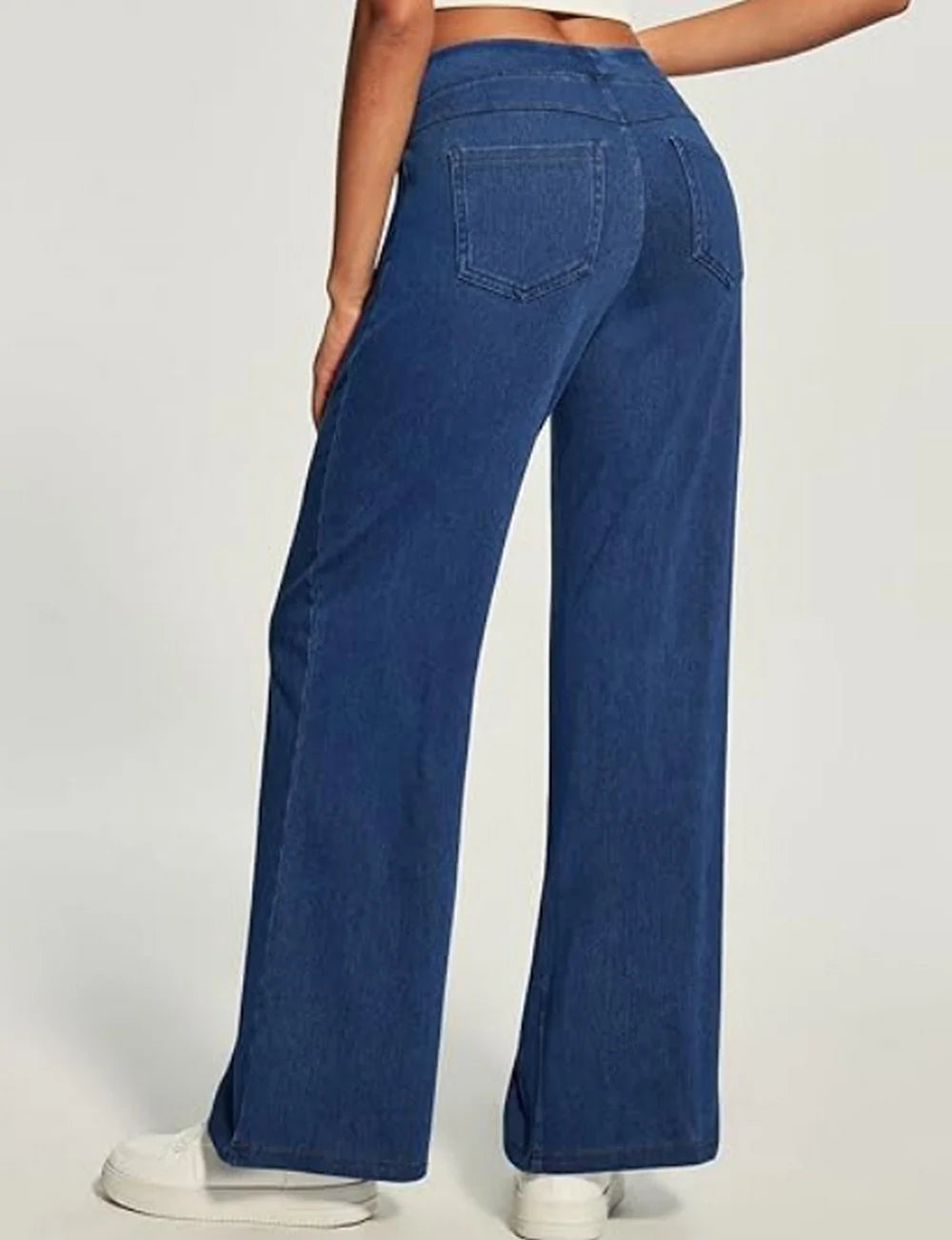 Wide Leg Jeans Woman High Waist Pull On Baggy
