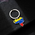 Venezuela Map Flag Keychain Charm Pendant Keyring Stainless steel Keychain Remembrances Jewelry Gifts for Women Men