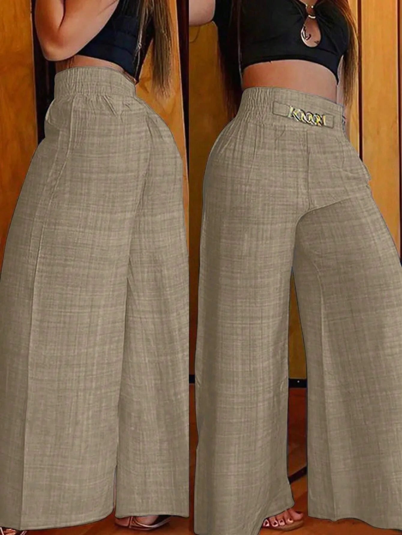 Elegant Solid Wide Leg Pants Fashion