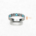 Ring Blue Asian Ornaments Europe Style Fine Jewerly For Women Brand New Ethno Gift In 925 Sterling Silver