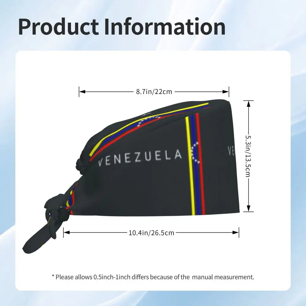 Custom Flour Bread VZLA Venezuelan Working Hat Women Men America VZLA Surgical Hat Scrub Nursing Doctor Surgeon Cap for Dentist