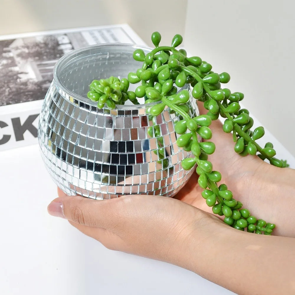 Silver Mirror Glass Decor Vase