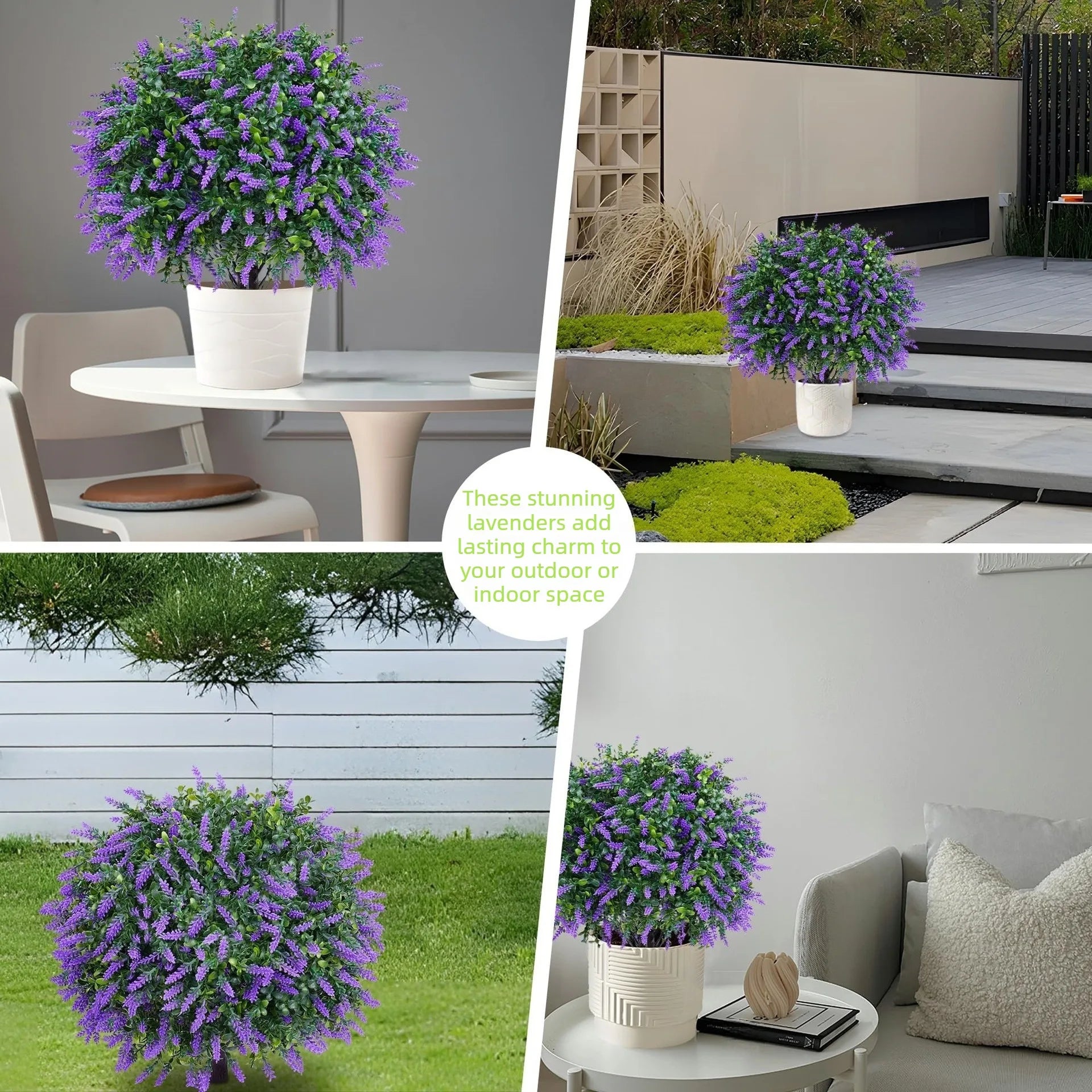 Artificial tree,lavender potted plant,artificial greenery,UV resistant, ground-mounted, suitable for garden and porch decoration