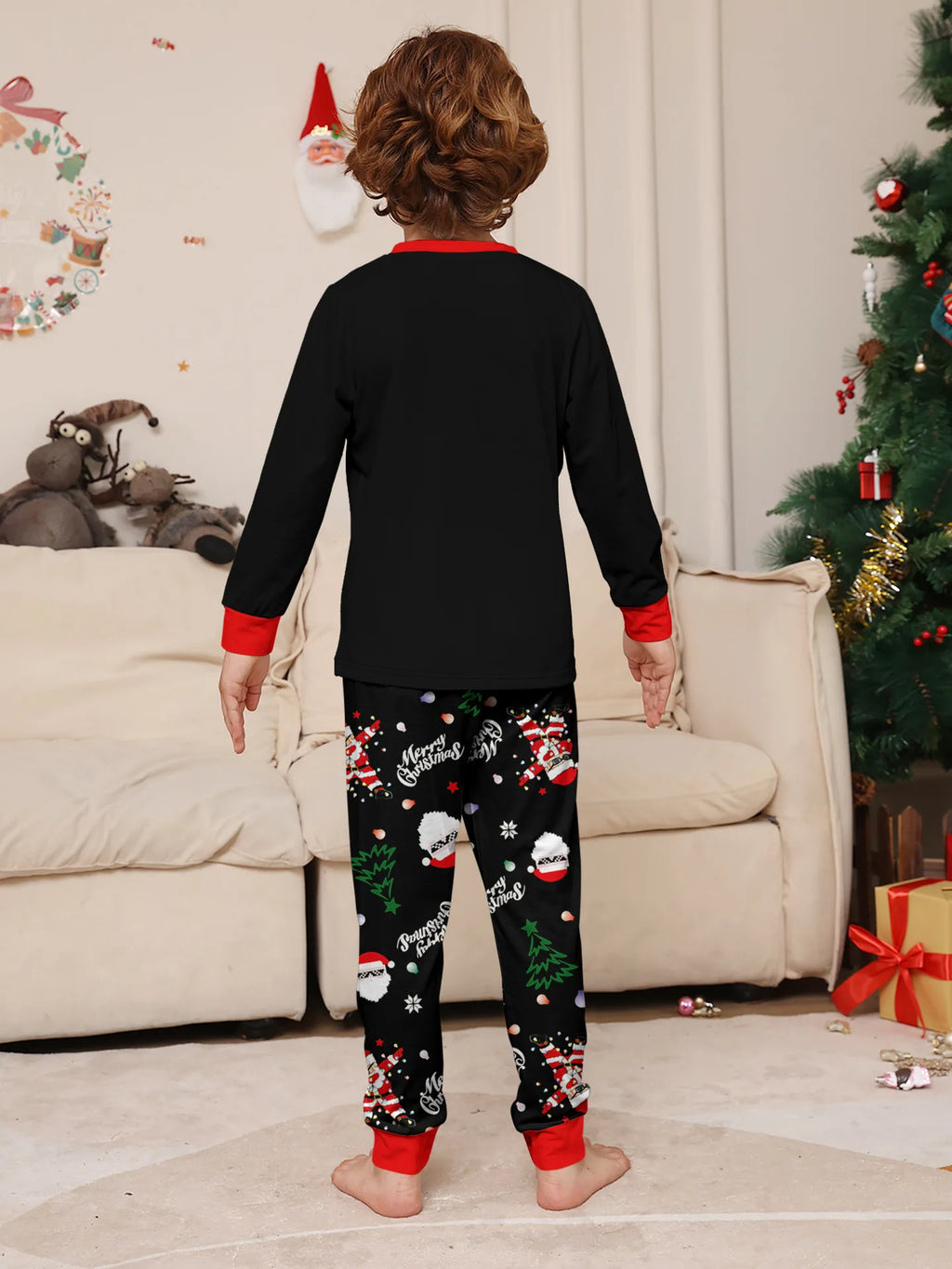 2025 New family-friendly home wear for Christmas holiday photos, including adult and children's pajama sets, Family Pajamas