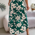 Spring Summer Skirts for Women Casual Floral Print Asymmetric Ruffle Edge Skirt