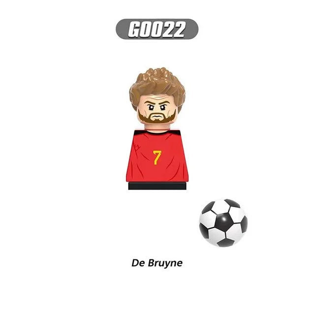 World Famous Football Players Figurine Messi Ronaldo Neymar Lewandowski Mini Action Building Block Model Toy Kids Gifts