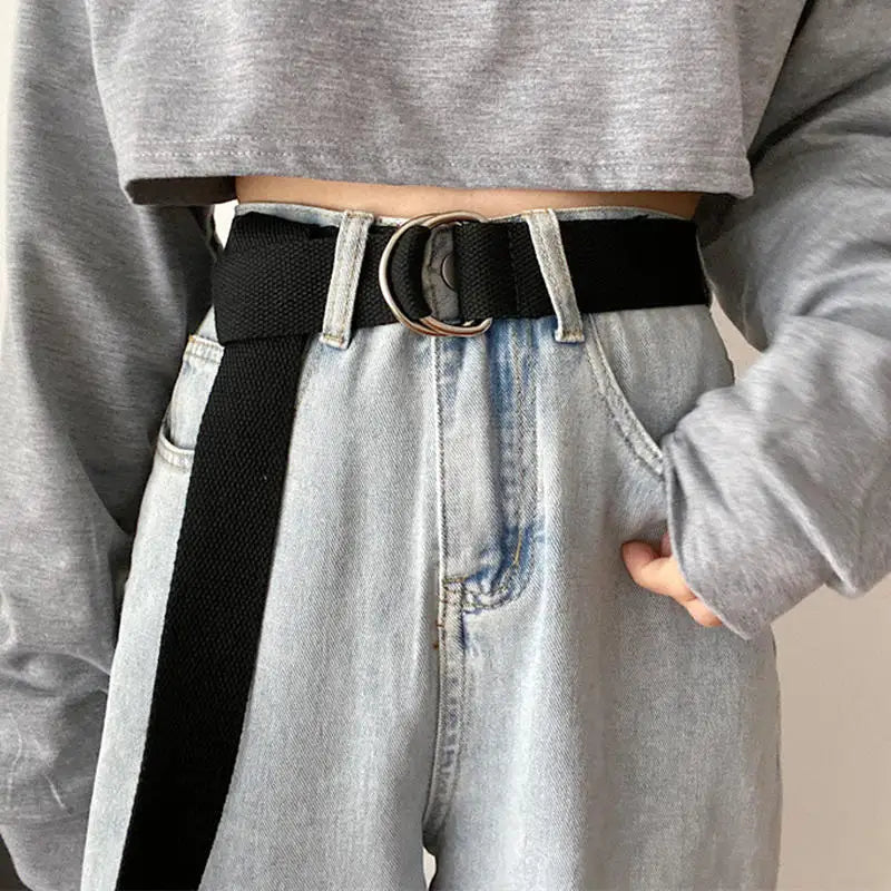 Belt for Men Women Universal Double Buckle Multifunctional Belts Unisex Fashion No Punching Waistband Jeans Decoration