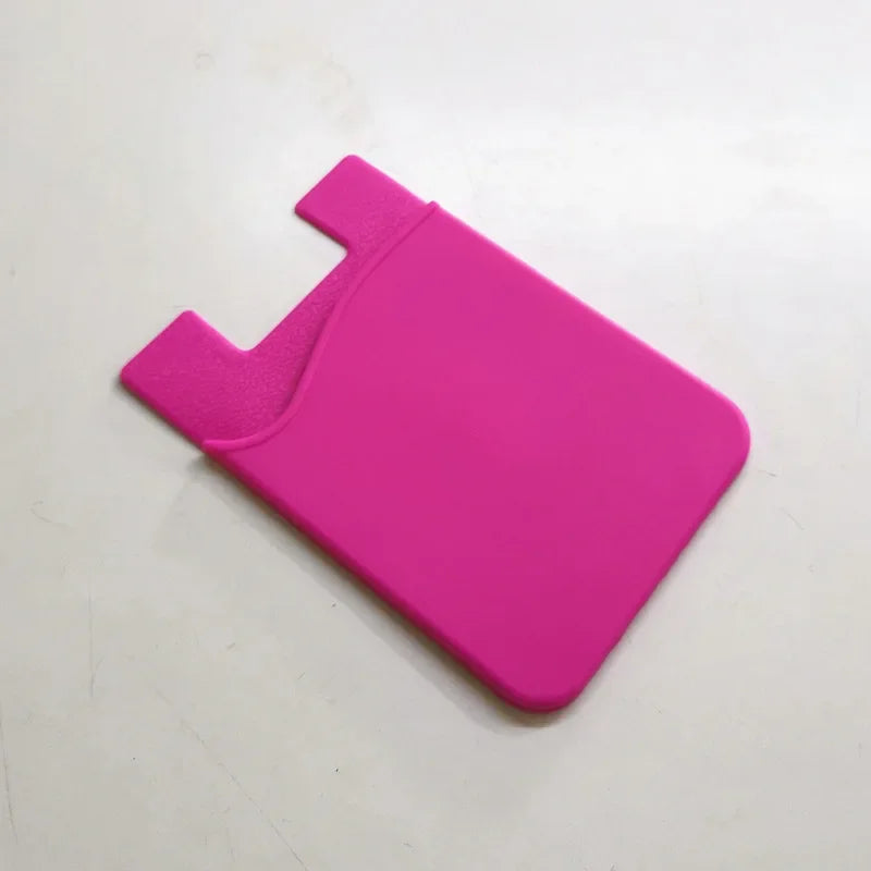 1PCS  Silicone Business Credit Pocket Adhesive Fashion Women Men Cell Phone ID Card Cover Holder Slim Case Sticker Case Bags