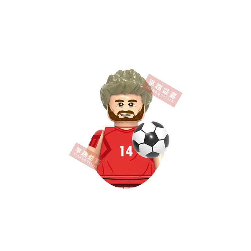 2026 NEW World Famous Football Players Figurine Messi Ronaldo Neymar Lewandowski Mini Action Building Block Model Toy Kids Gifts