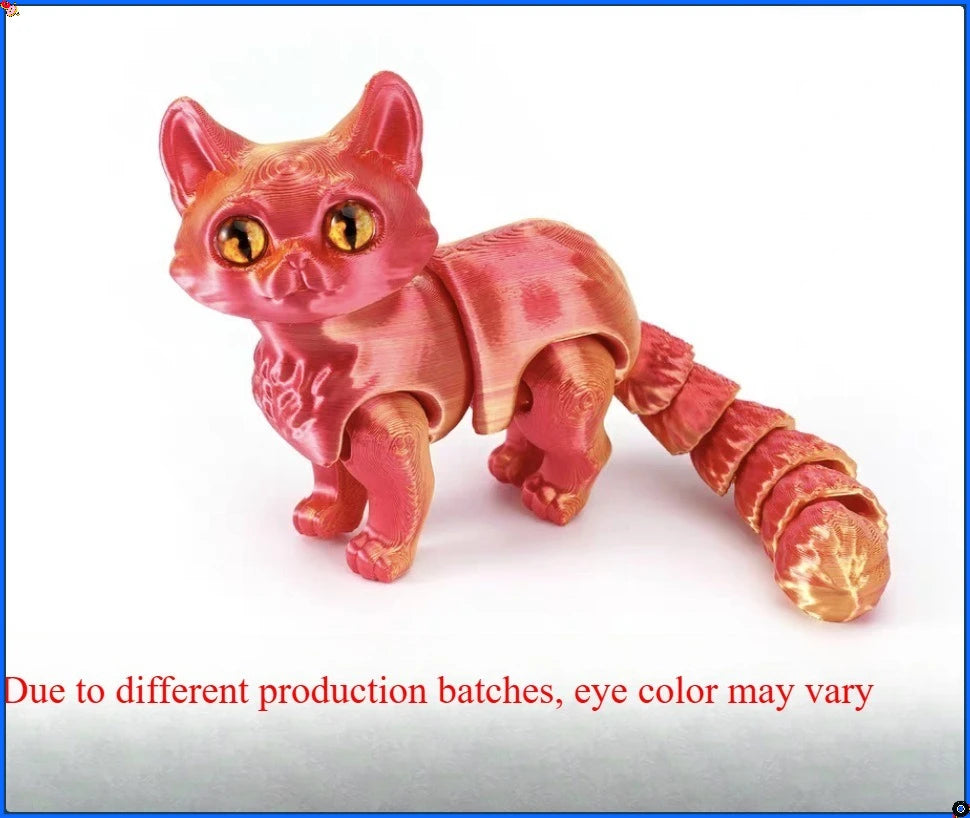 3D printed cats, 3D animals for stress relief, desktop decorations suitable for office workers, and small ornaments for adults