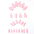 120pcs Almond Press-On Nails | Pink & White French | Acrylic Nail Tips for Girls