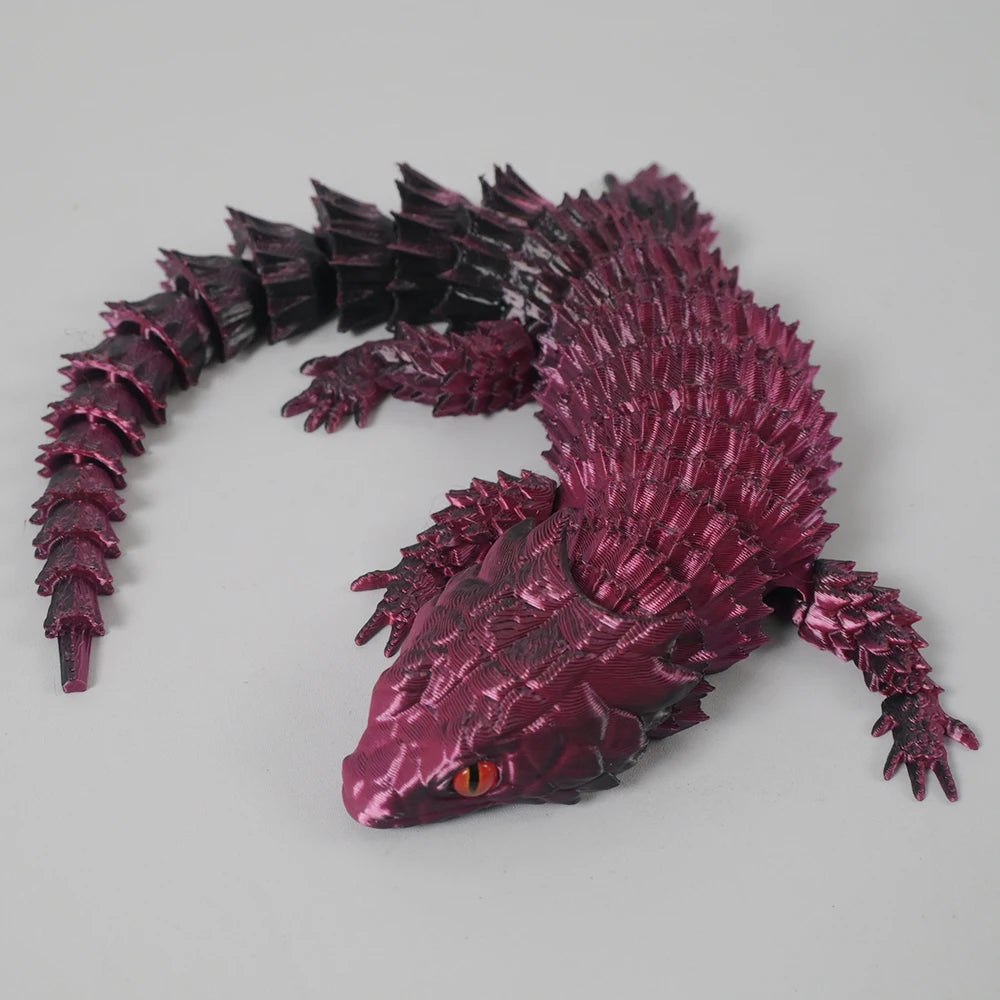 3D Printed Lizard Statue, Flexible 3D Printed Animal, Colorful Figurines Statue, Gifts