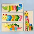 Wooden Puzzles for Kids,  Number Puzzle,  Dinosaur Puzzles and Animal ,Traffic,Characte Jigsaw Toys for Boy Girl Ideal Gift, 1-6