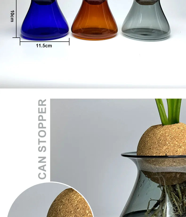 Transparent Hydroponic Plant Flower Arrangement Small Vase Tabletop Decor Ornaments