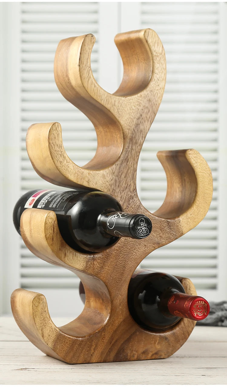 Coral Wood Wine Rack