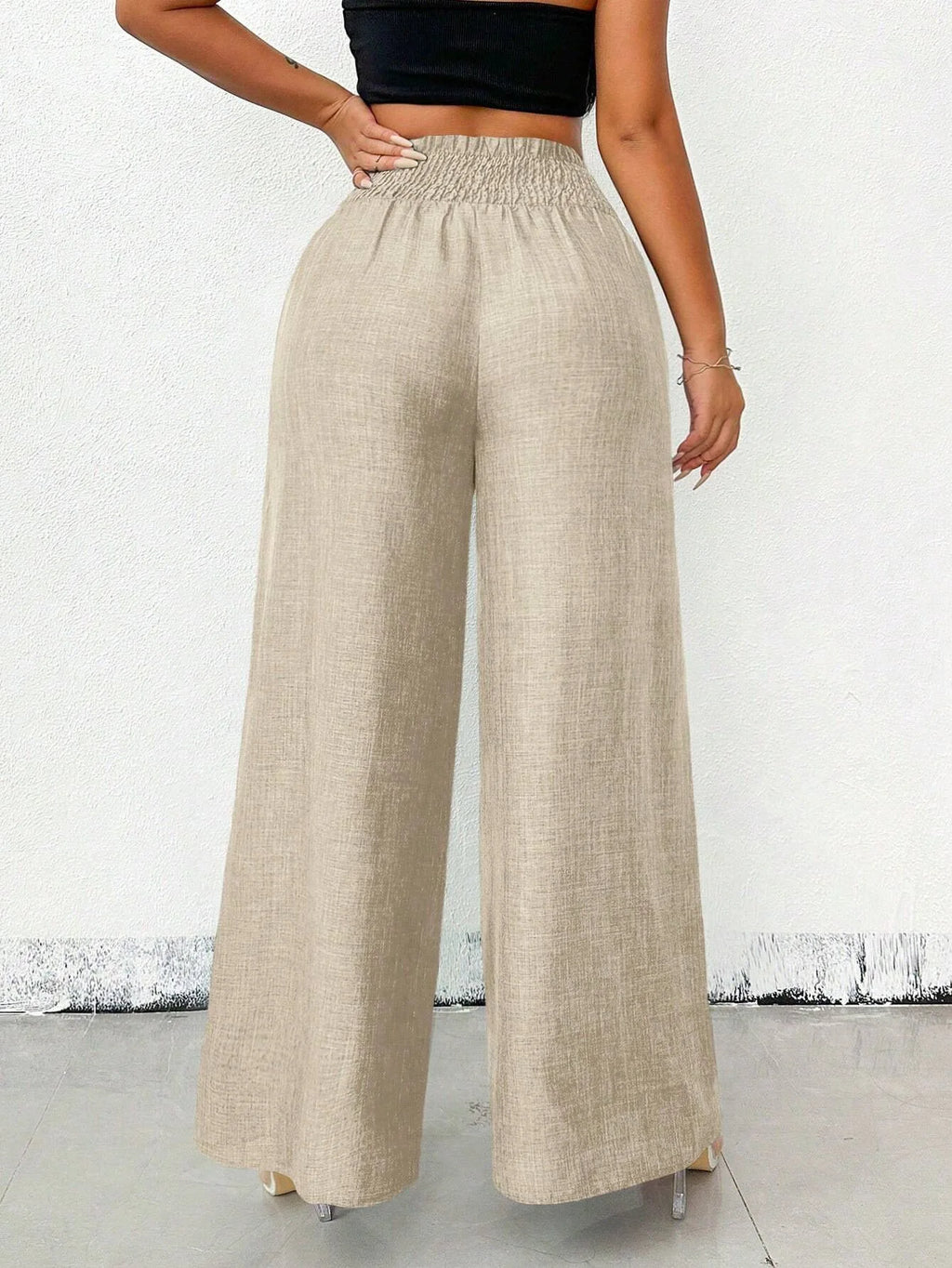 Elegant Solid Wide Leg Pants Fashion