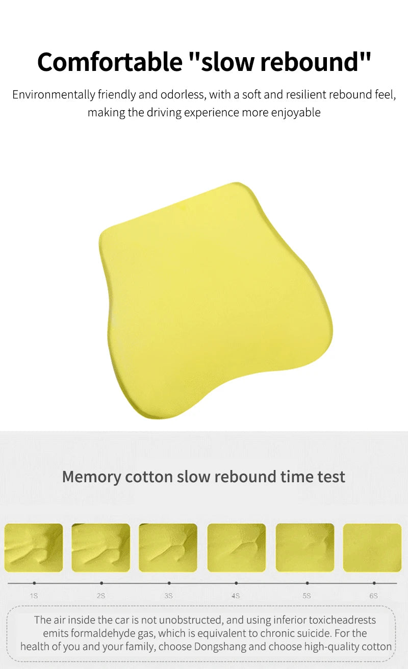 Car Leather Headrest Lumbar Support Memory Foam Car Rest Neck Pillow Back Cushion Seat Waist Supports Car Interior Accessories