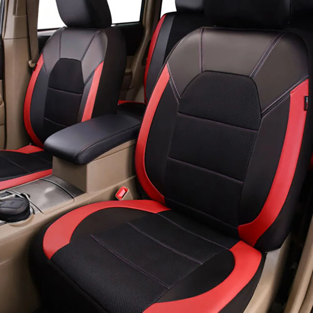 9 Pieces/set Car Seat Cover Car Leather Breathable Fabric Universal Pu Leather Car Seat Cushion Front And Rear Seat Full Protect