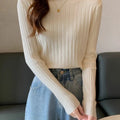 Woman Sweaters 2025 Autumn Winter Knitted Ribbed Turtleneck Sweater Women Clothes Long Sleeve Slim Basic Pullover Solid Tops