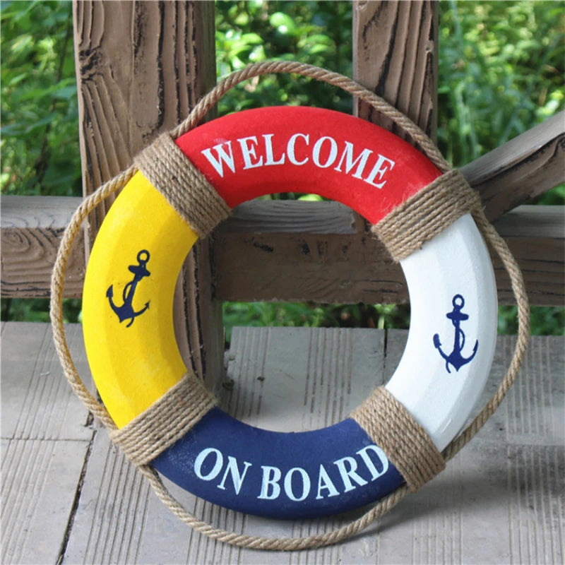Mediterranean Style Foam Lifebuoy Hanging Tire Decoration Bar Window Background Wall Decoration Wall