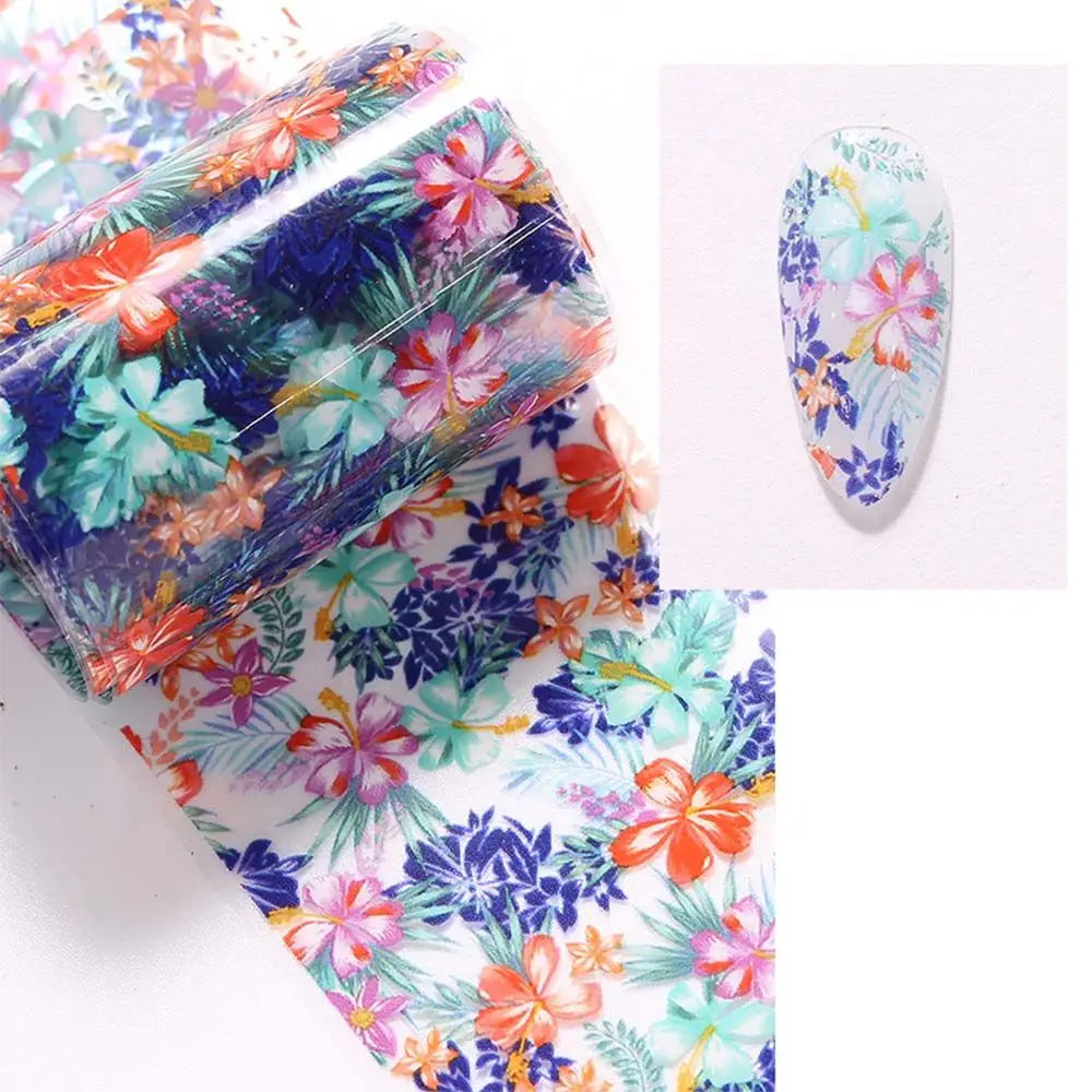 Nail Art Accessories Full Wraps Sliders Holographic Nails Decals Flower Nail Foils Floral Nails Stickers Transfer Paper Decals