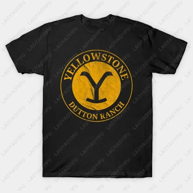 Yellowstone Dutton Ranch T Shirt TV Shows Tshirts Cool Western Cowboy Graphic Tshirt Men Oversized Shirt Ropa Hombre Camisetas