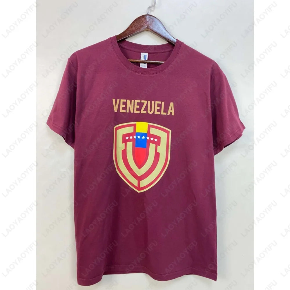 Venezuela Men Cotton Tshirt America Venezuelan Heritage Men High Quality Wine Red T-shirt Proud Roots Born Family Gift Tops