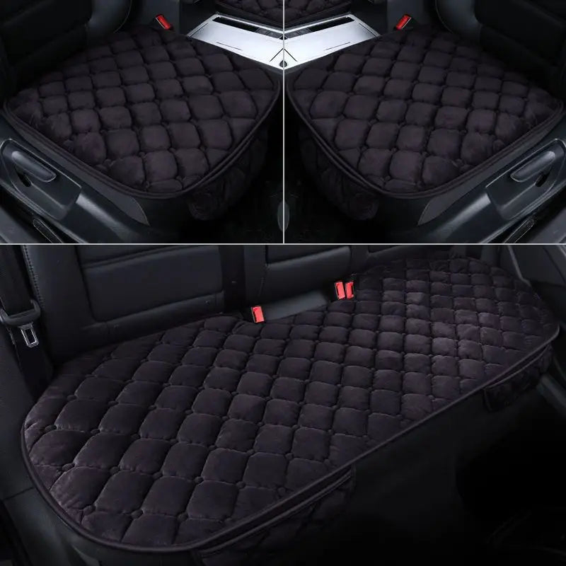 Car Seat Cover Protector Universal Winter Warm Auto Seat Cushion Rear Seat Cushion Protection Covers Back Cushion Three Piece