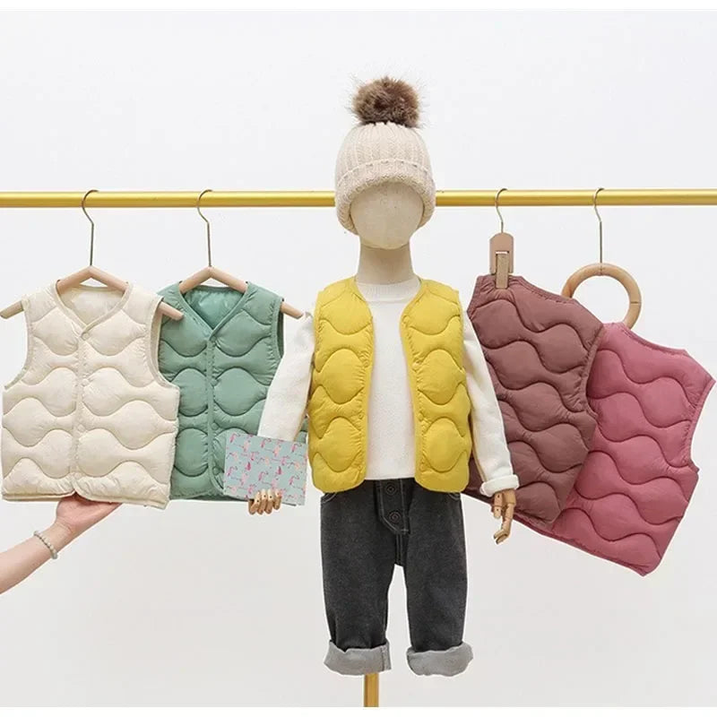 2025 Winter Outdoor Clothes For Children Vests & Vests Winter Kids Boy Girl Clothes Outerwear Infant Life Jacket Waistcost