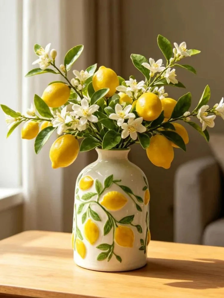 Ceramic Lemon Flower Vase