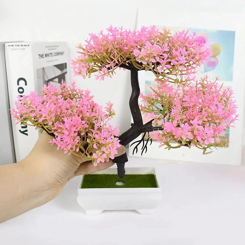Artificial Plants Bonsai Small Tree Pot Fake Plant Flowers