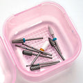 Nails Accessories Sterilizer Box Plastic Disinfectant Container For Manicure Portable Nail Drill Bits Tray With Basket Clean Box