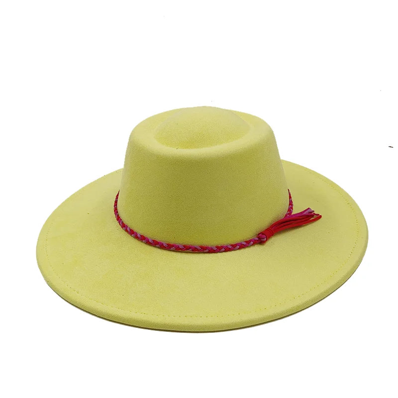 Gorras Para Hombres Three styles Suede Hat Water drop hat 9.5cm Wide Brim Fedora Hat Women's Autumn and Winter Felt Jazz Hat