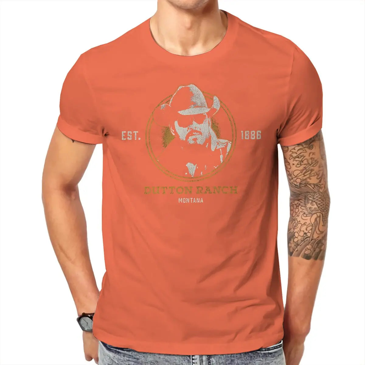 Yellowstone Dutton Ranch Montana Est 1886 Rip Wheeler Casual TShirt Yellowstones Dutton Ranch Creative Tops Casual T Shirt