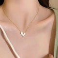 Aihua 2 colors New Korean White Red Love Heart Necklaces for Women Girls Clavicle Chain Valentine's Day Jewelry Gifts