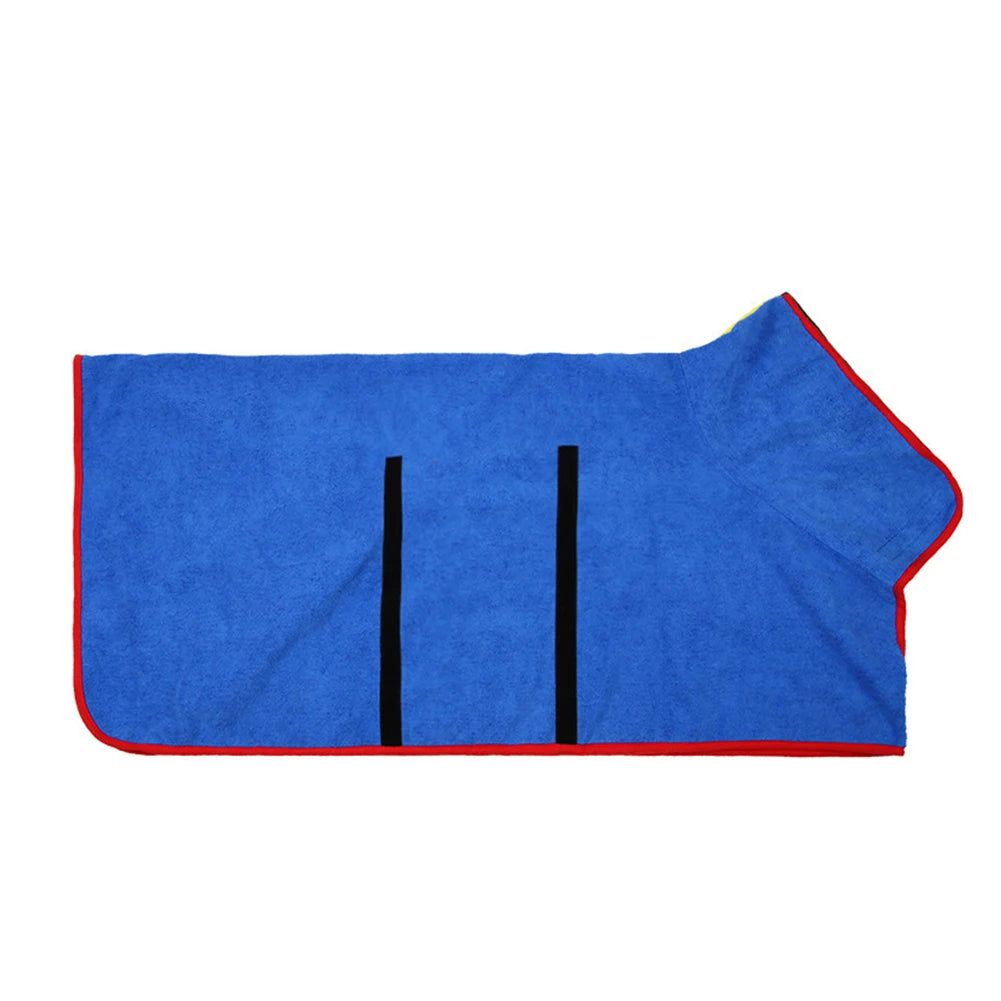 Dog Bathrobe Towel Pet Drying Coat Clothes Adjustable Pet Towel For Large Medium Small Dogs Cat Microfiber Absorbent Beach Towel