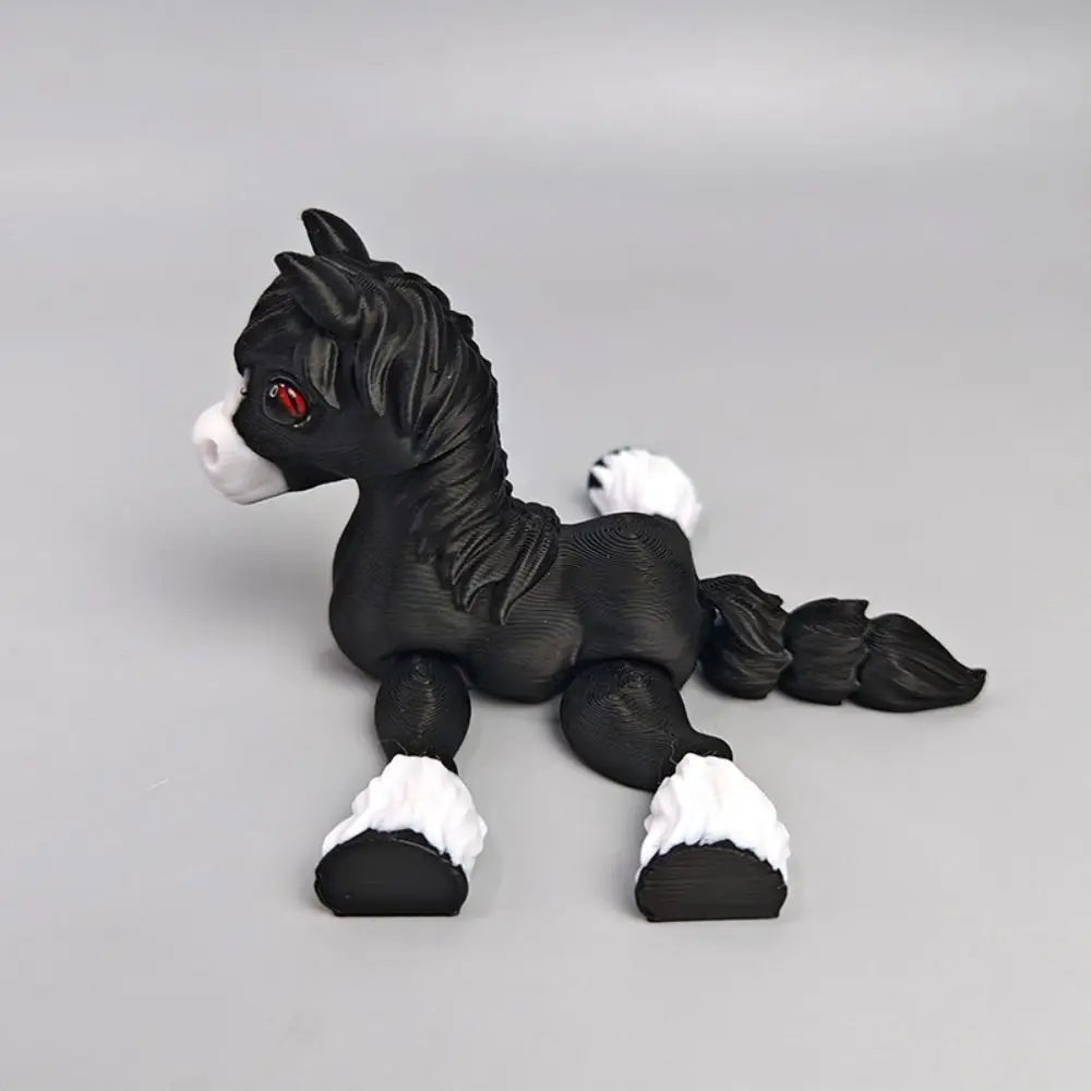 Cute 3D Printed Horse Animals Multi-joint Movable Relief Sensory Kids Gift Mini Home Ornament Desktop Decorations