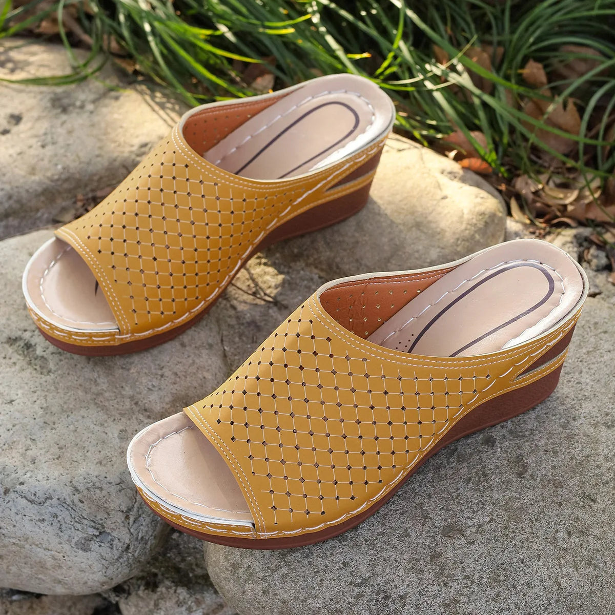 Sandals For Women Summer Dressy Women Shoes Thick Soled Wedge Sandals Fashionable One Foot Bohemian Beach Sandales Femmes