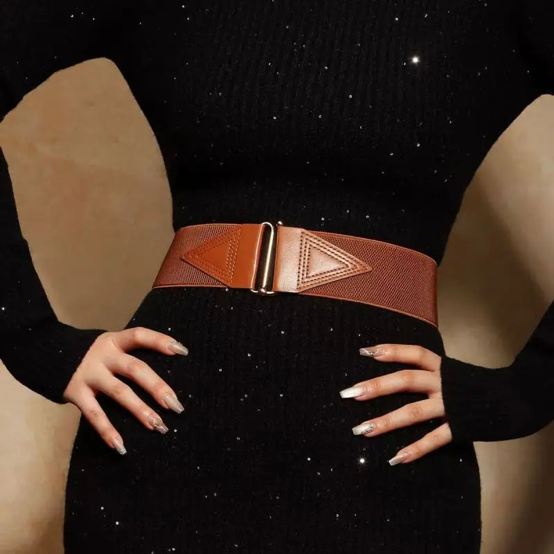 Women's belt with elastic waistband, decorative, simple skirt, versatile elastic coat, fashionable matching, dress, wide belt