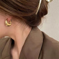Gold Plated Korean Geometric Fashion High-end Simple Earring For Women French Earrings Valentine's Day Anniversary Gifts