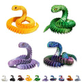 3D Printed Snake Movable Joint Simulation Snake Figurine Creative Home Office Desktop Ornament