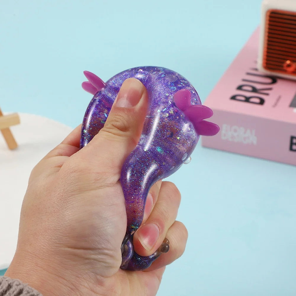 Axolotl Squishy Toy Cute Slow Rising Fidget Toy Soft Squeeze Sensory Toy for Kids and Adults Stress Ball for Anxiety and Focus
