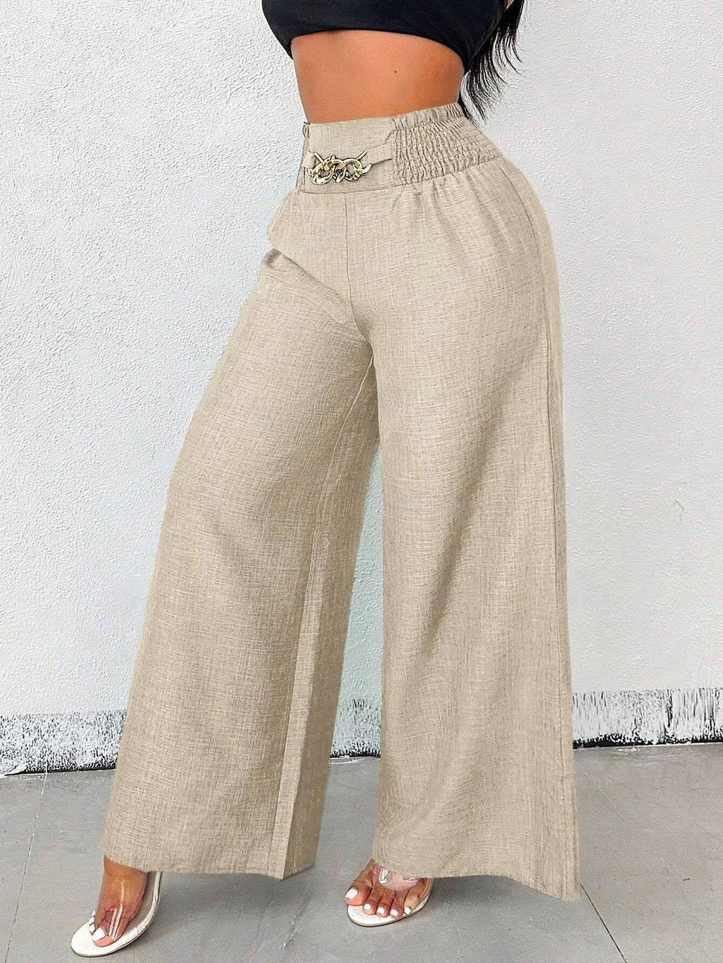 Elegant Solid Wide Leg Pants Fashion